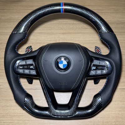 Кермо (рульове колесо) BMW G01 G05 G20 G30 з подушкою та пелюстками, шкіра, карбон